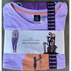 New Tim Burton's Nightmare Before Christmas 2 Piece Pajama Set XXL Short Sleeve